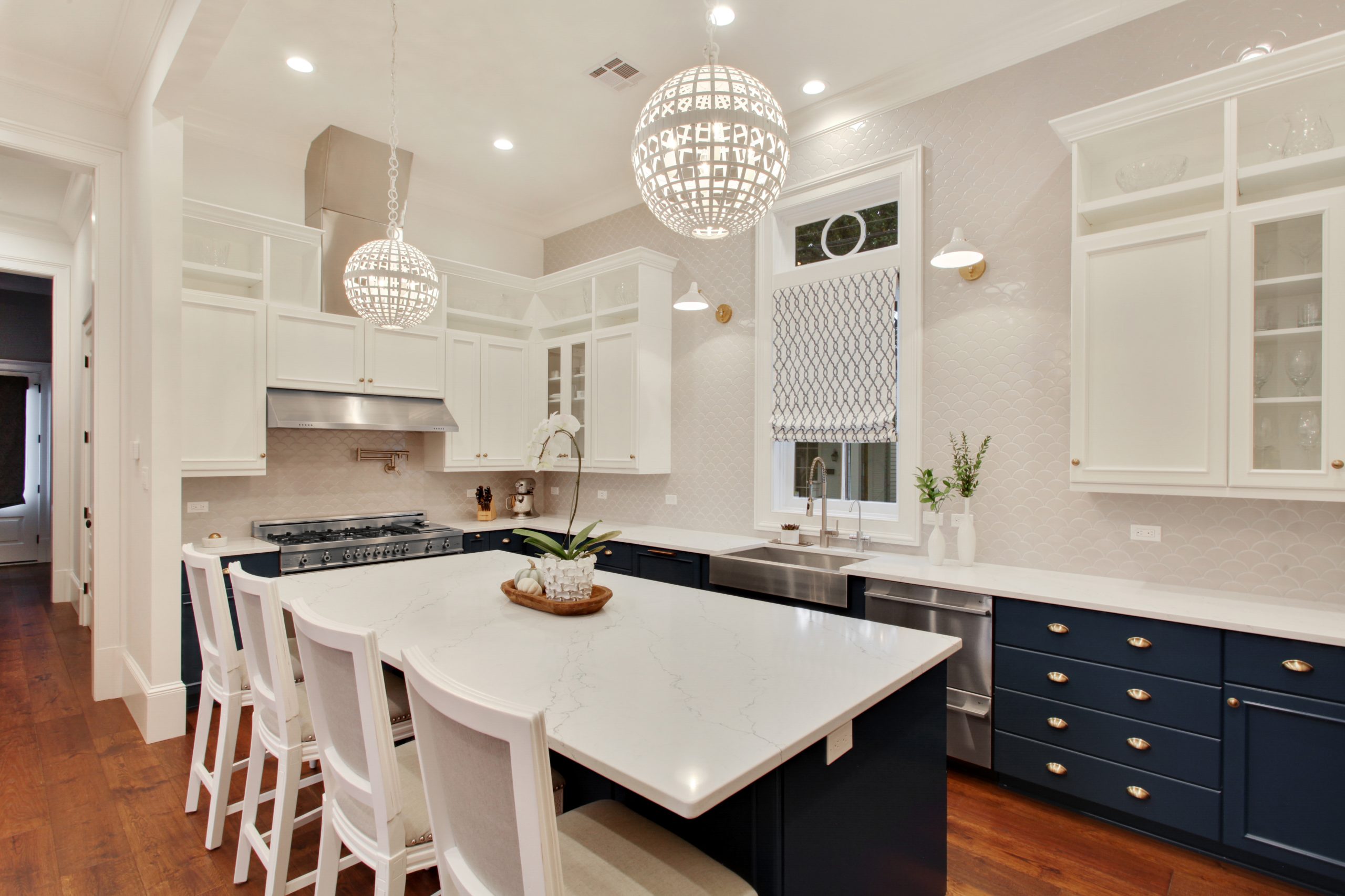 Custom, Luxury Kitchen of Audubon House new construction home designed and built by DMG