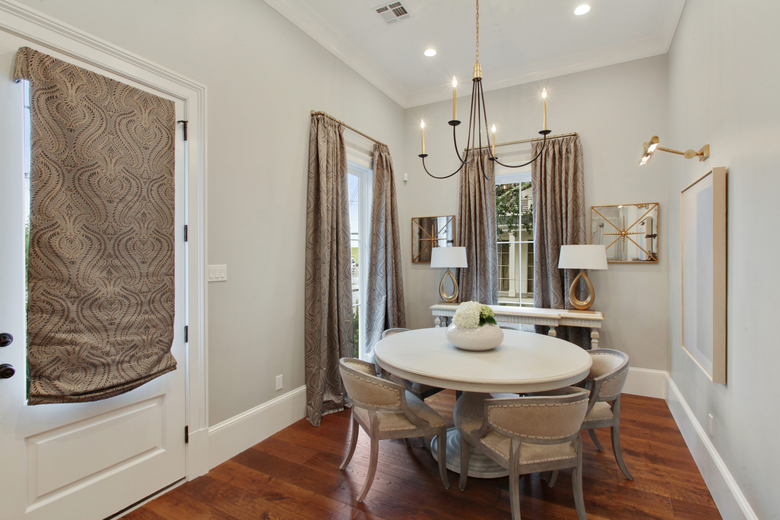 Dining Room of Audubon House luxury new construction custom home designed and built by DMG