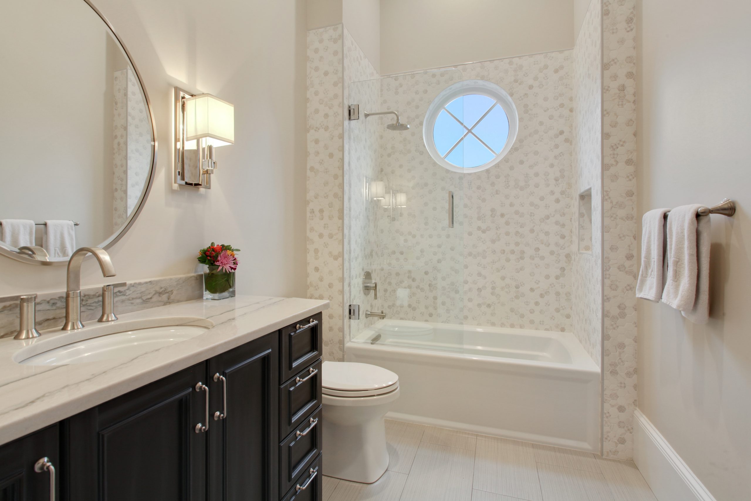 Bathroom of Audubon House luxury new construction custom home designed and built by DMG