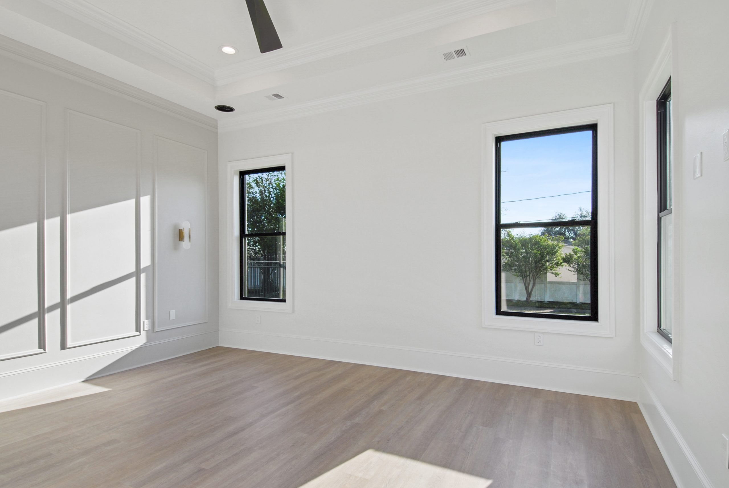 Bedroom in Dogwood House luxury new construction custom home designed and built by DMG