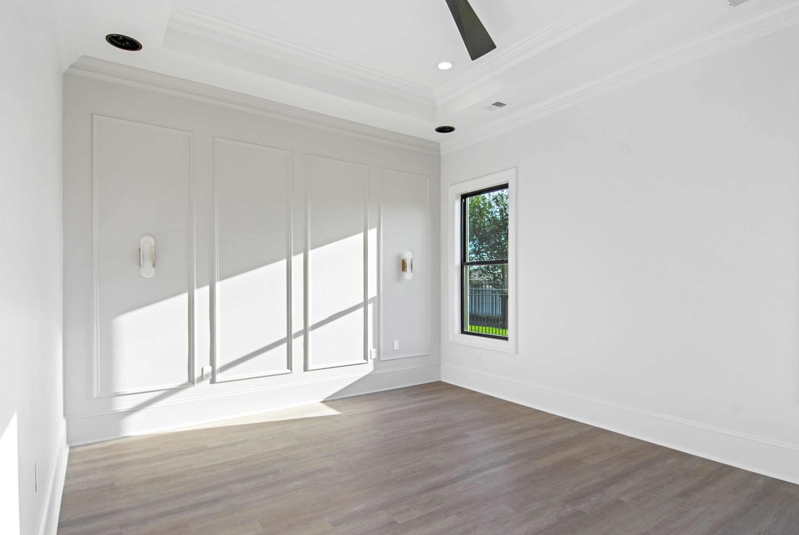 Bedroom in Dogwood House luxury new construction custom home designed and built by DMG