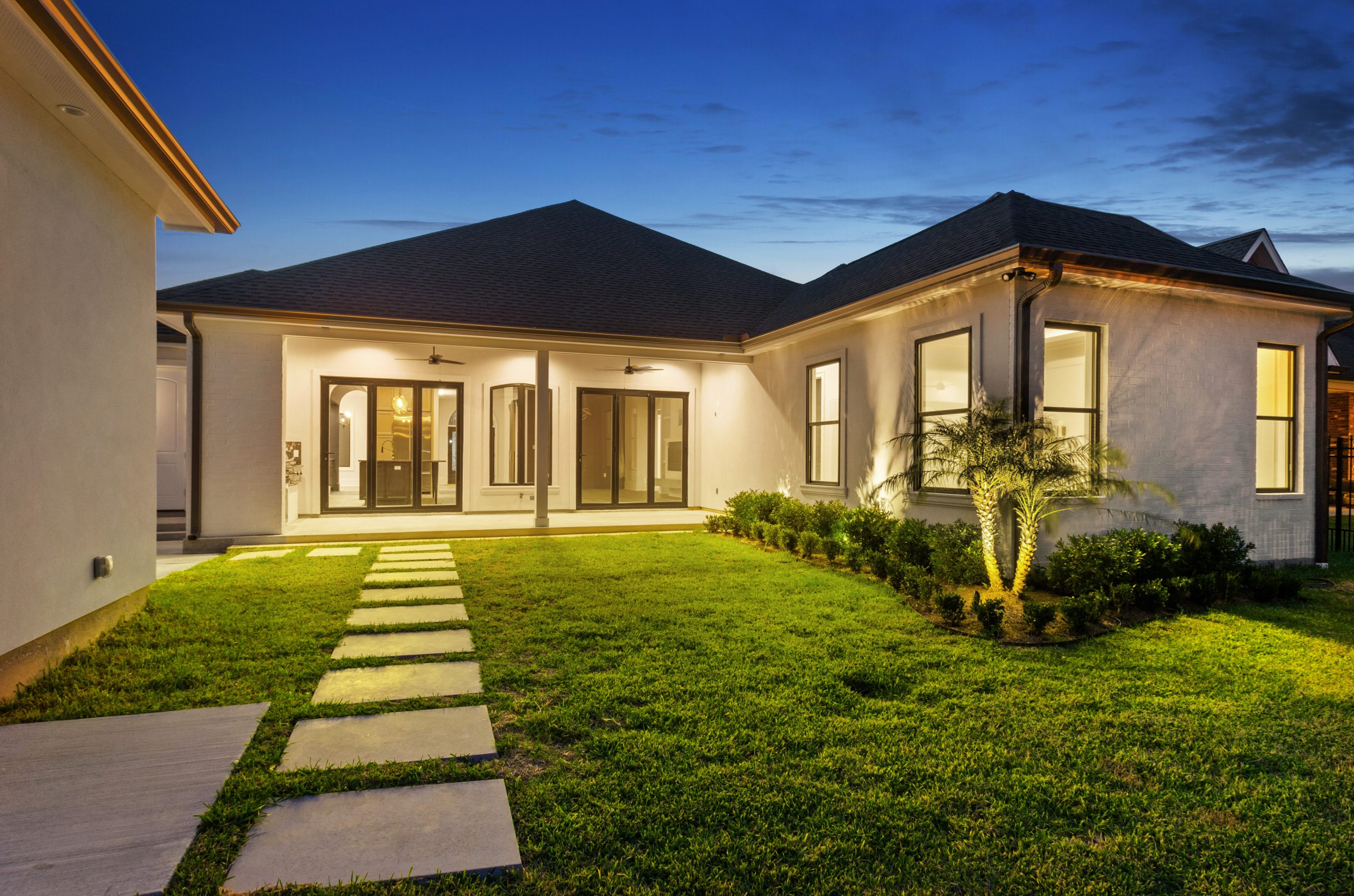 Backyard Exterior of Dogwood House new construction luxury home designed and built by DMG