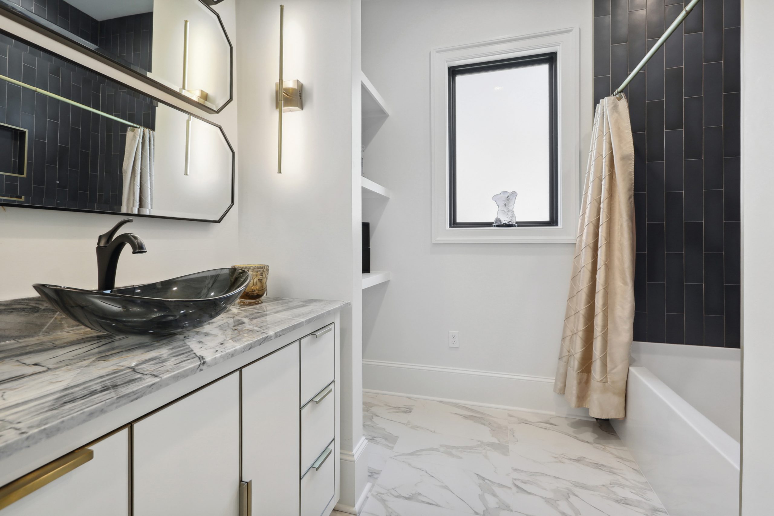 Bathroom in Dogwood House luxury new construction custom home designed and built by DMG