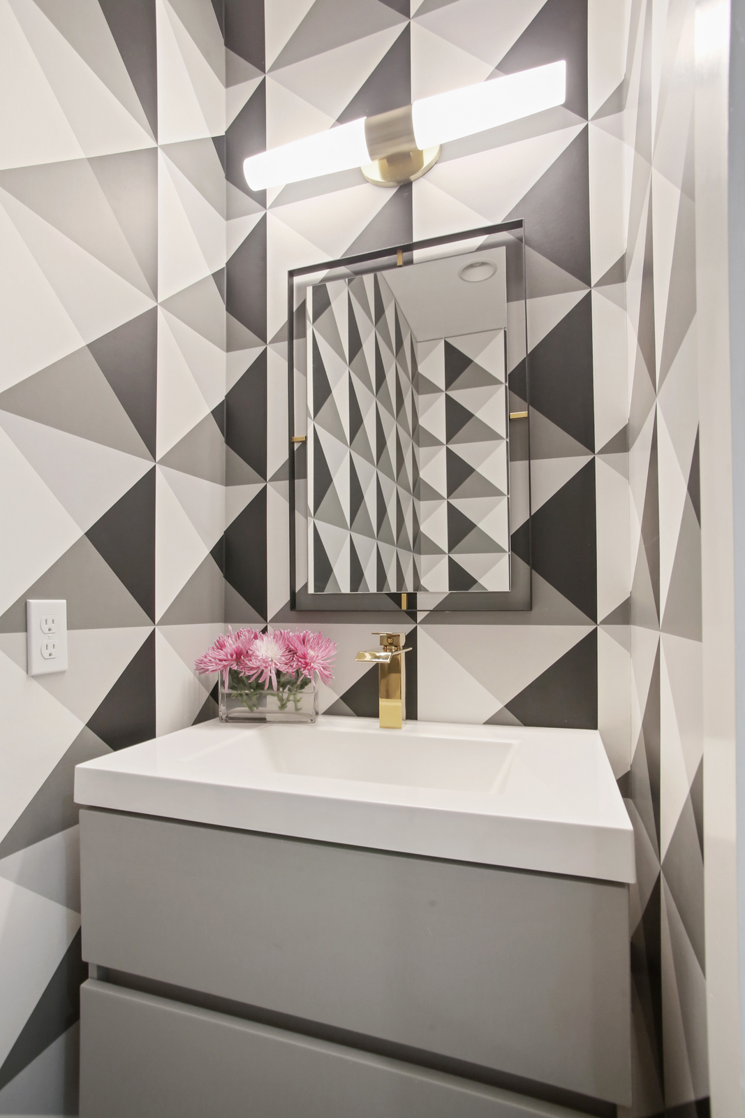 Bathroom in Pratt House new construction custom home designed and built by DMG Design+Build