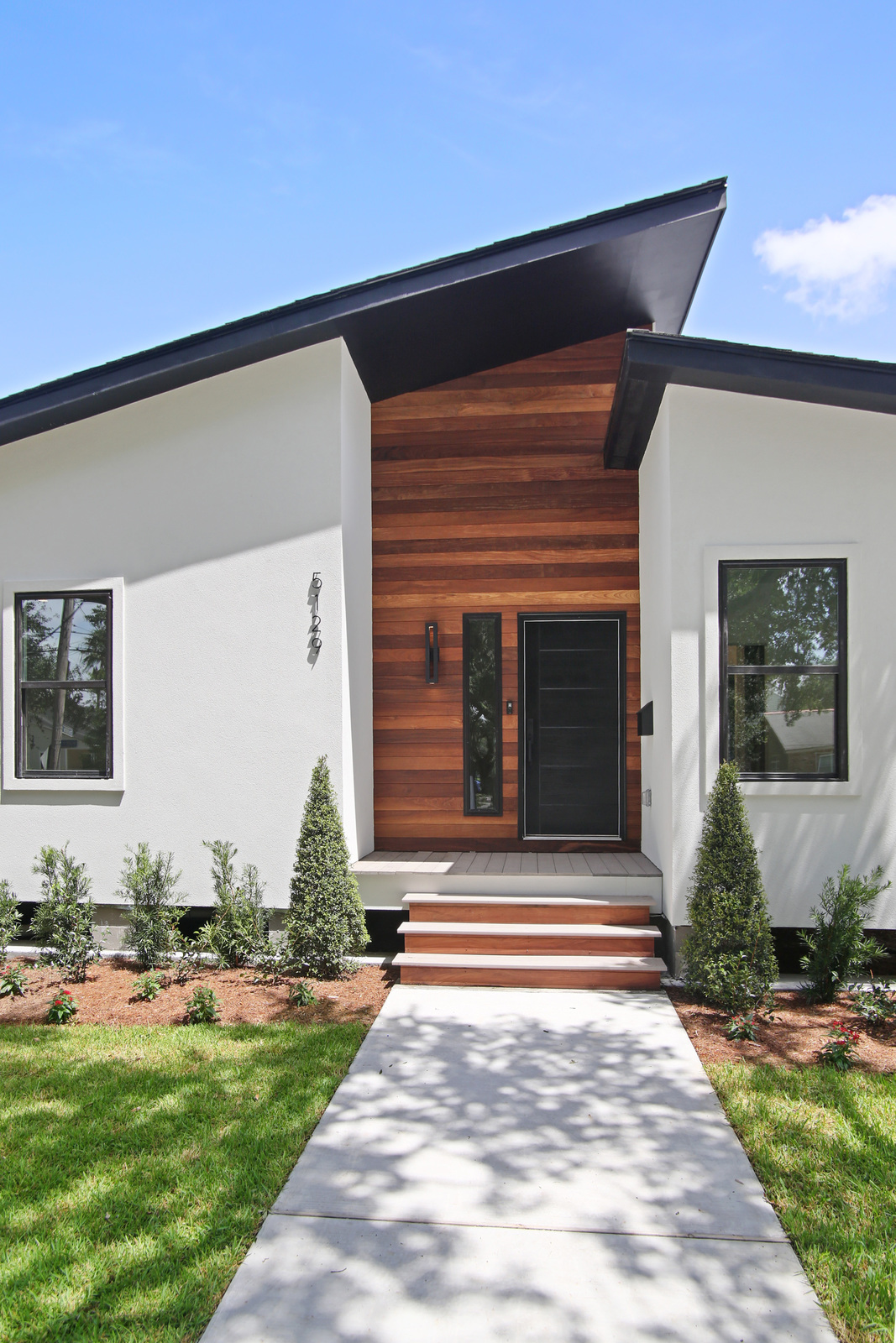 Exterior of Pratt House new construction custom home designed and built by DMG Design+Build