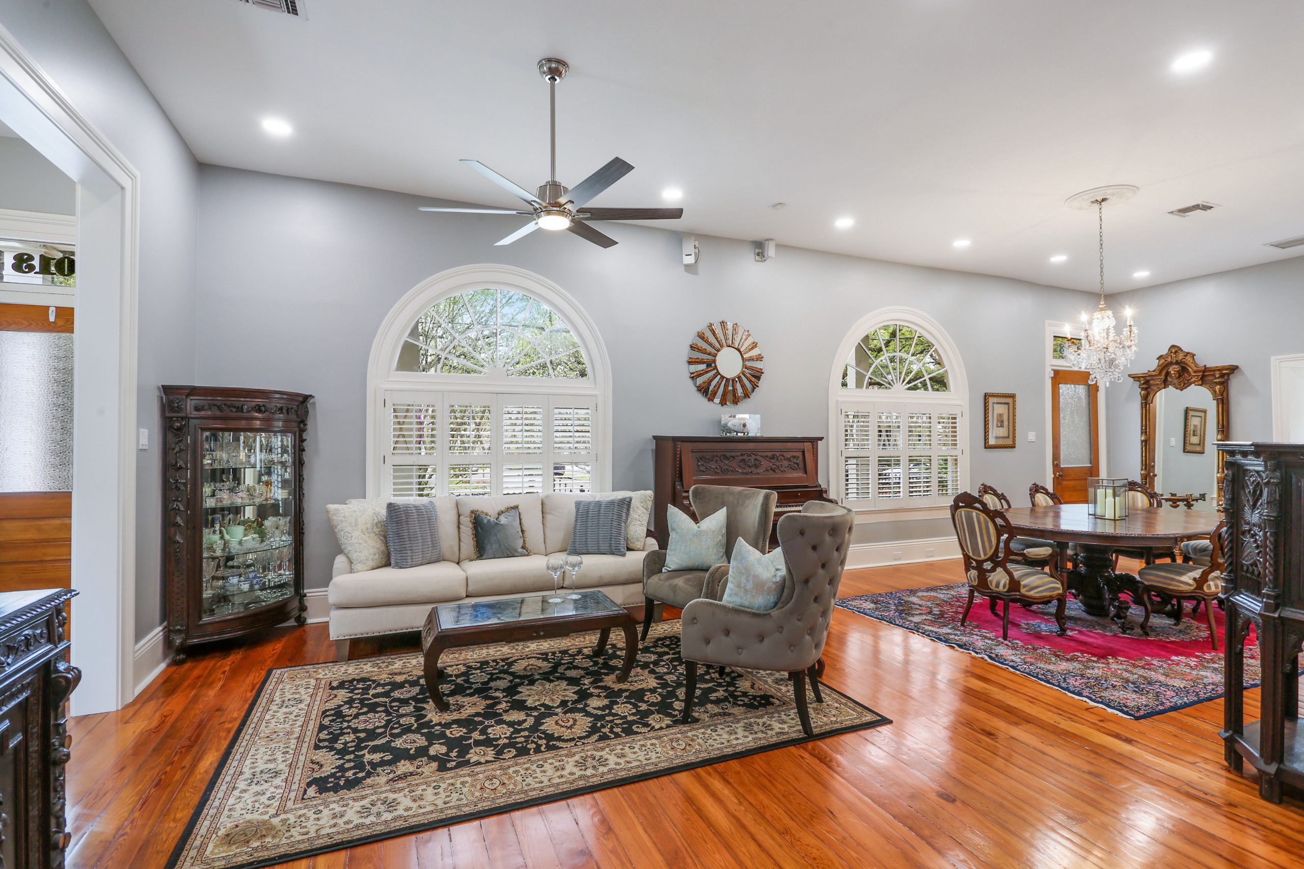 Ursulines House Luxury Historic Home Living Room Renovation designed and built by DMG Design+Build
