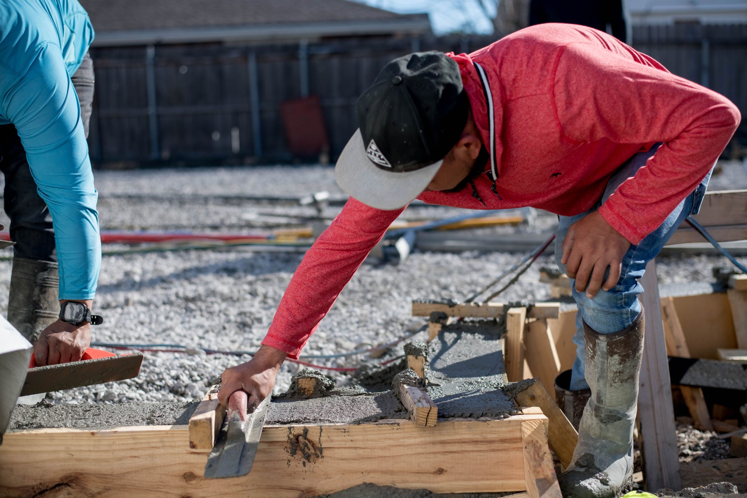 DMG Construction Worker Smoothing Concrete